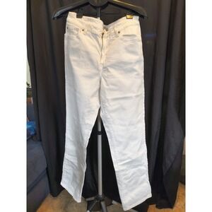 L.L. Bean Classic Fit White Denim Jeans Women Size 10 Regular Straight Leg